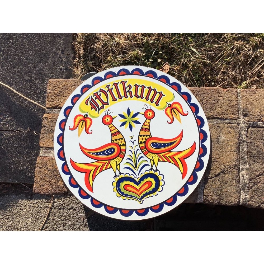 COPY - Wilcum/Welcome Hex Sign Vintage Pennsylvania Dutch Round Folklore Art Pi…
